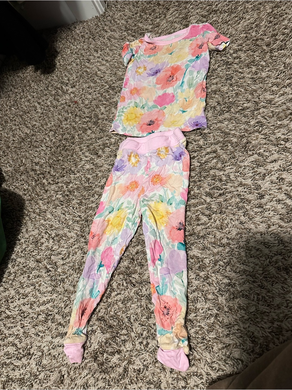 Little Sleepies Pink Floral Short-Sleeve Pajama Set